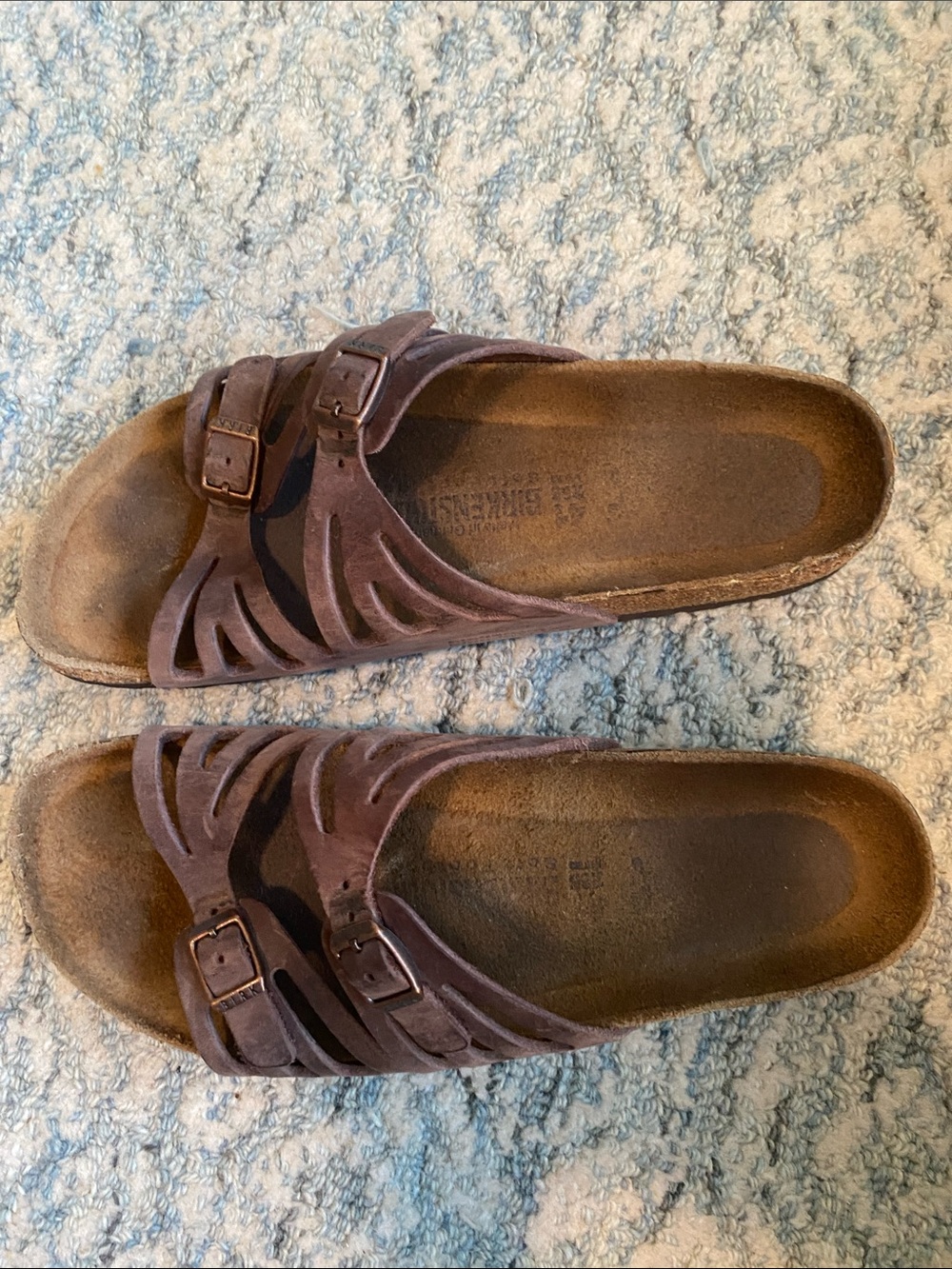 Birkenstock Women's Dark Brown Suede Double Buckle Sandals